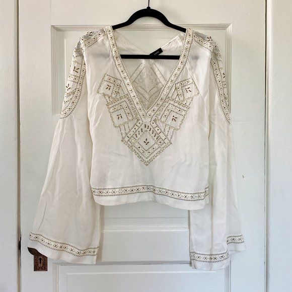 SAHU || BEADED HIPPIE BLOUSE - Picture 1 of 7